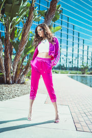 Pink Satin Co-Ord Tracksuit Jacket [product_collection] - Club L London ClubL