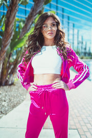 Pink Satin Co-Ord Tracksuit Jacket [product_collection] - Club L London ClubL