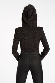 Glitter Lurex Hooded Bodysuit [product_collection] - Club L London ClubL
