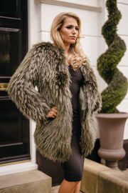 Green Faux Fur Coat [product_collection] - Club L London ClubL