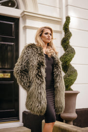 Green Faux Fur Coat [product_collection] - Club L London ClubL