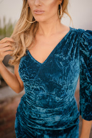 Blue One Shoulder Puff Sleeve Bodycon Dress [product_collection] - Club L London ClubL