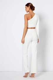 White One Shouldered Crop Top Co-Ord [product_collection] - Club L London ClubL
