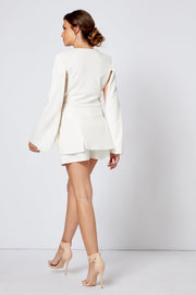 White High Waisted Tailored Shorts Co-Ord - Club L London