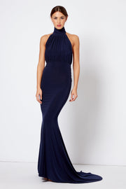 Navy Backless Halter Neck Maxi Bridesmaid Dress [product_collection] - Club L London ClubL