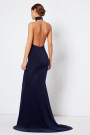 Navy Backless Halter Neck Maxi Bridesmaid Dress [product_collection] - Club L London ClubL