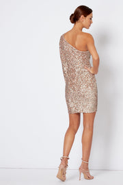 Rose Gold One Shoulder Bodycon Mini Dress [product_collection] - Club L London ClubL