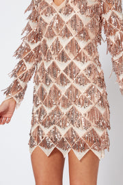 Rose Sequin Tassel Mini Bodycon Dress [product_collection] - Club L London ClubL