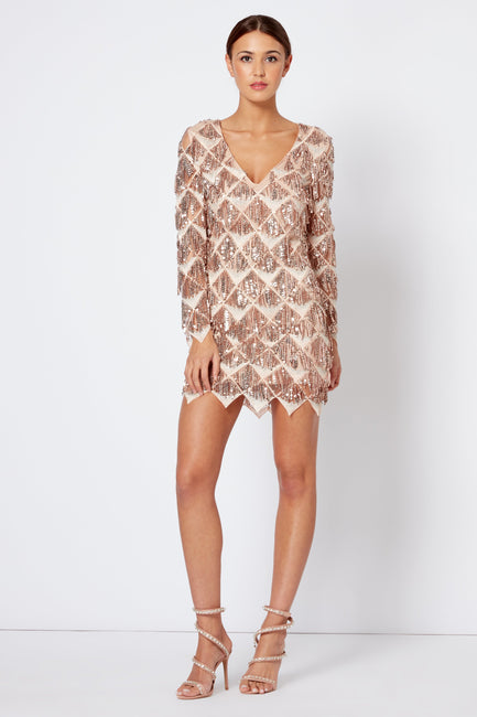 Rose Sequin Tassel Mini Bodycon Dress [product_collection] - Club L London ClubL