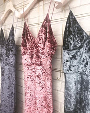 Grey Crushed Velvet Cami Midi Dress [product_collection] - Club L London ClubL