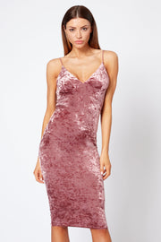 Rose Crushed Velvet Cami Midi Dress [product_collection] - Club L London ClubL