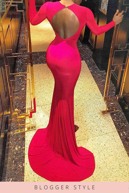 Red Backless Fishtail Maxi Dress [product_collection] - Club L London ClubL