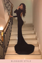 Black Backless Fishtail Maxi Dress [product_collection] - Club L London ClubL